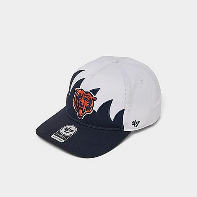 '47 Chicago Bears NFL HITCH Jagged Snapback Hat in White/Navy