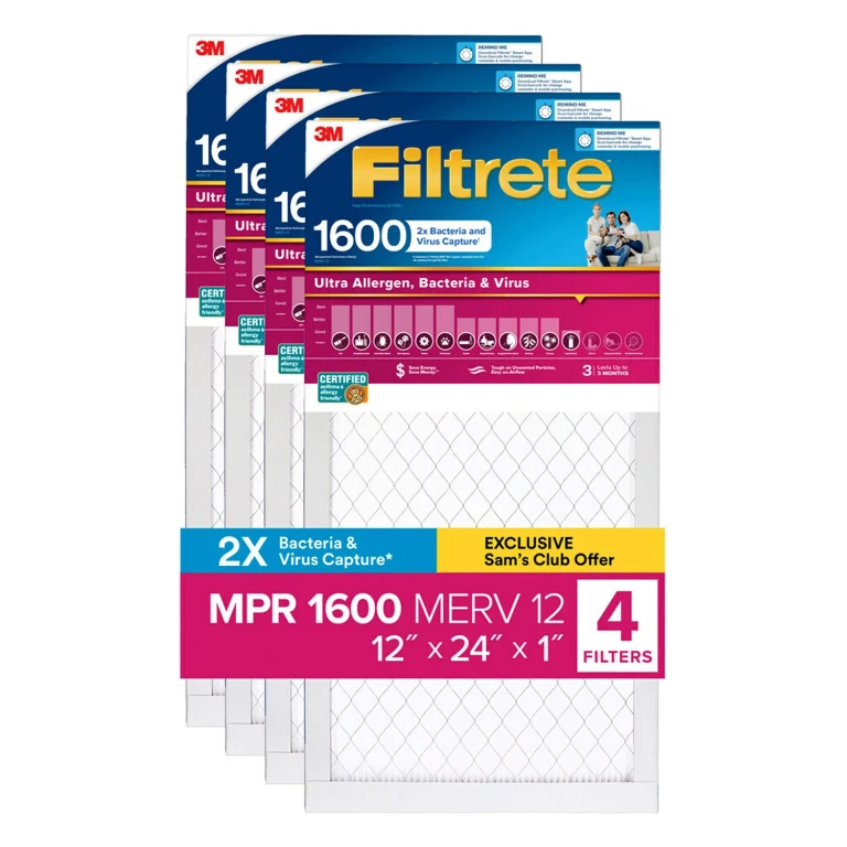 Filtrete Ultra Allergen 2X Bacteria and Virus Filter 12X24X1 IN. FILTER:- 12 x 24 x 1