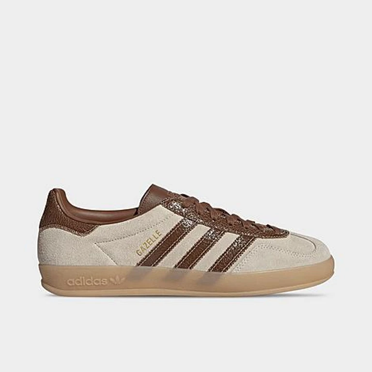 Men's Originals Gazelle Indoor SE Casual Shoes in Off White/Preloved Brown/Gum Size: 7.5
