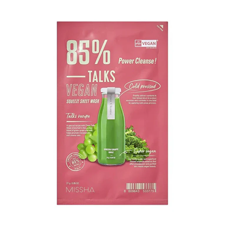 Talks Vegan Power Cleanse (Squeeze Sheet Mask) 27 g