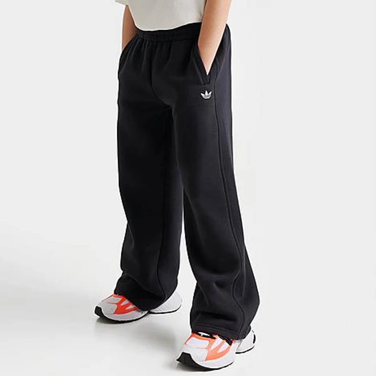 Big Kids Originals Essentials Wide Leg Fleece Sweatpants in Black Size: XS