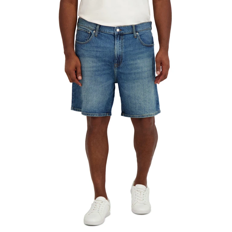 Loose Denim Short Medium Wash 30:- Medium Wash, 30