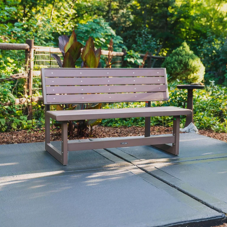 Weather-Resistant Mocha Brown Convertible Bench