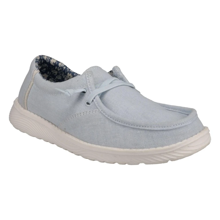 WOMEN LACE UP LOAFER - DENIM 9:- 9, Denim