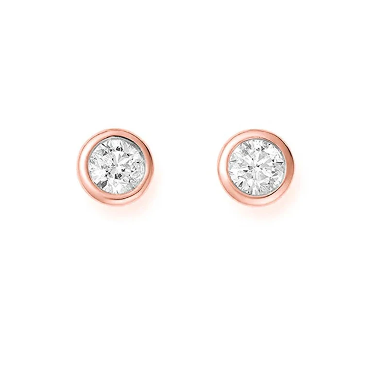 Stud Earrings in Fine Bronze with Zirconia Svle1517Xh2Ro - Diameter: 0.6 cm