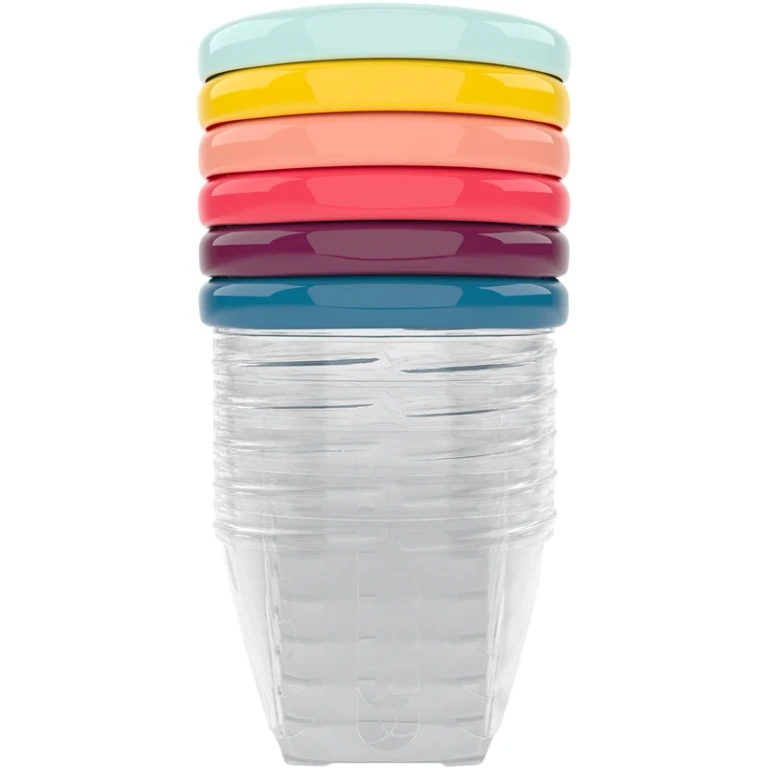 Bowls Multicolor bowl with lid Color 6x180 ml