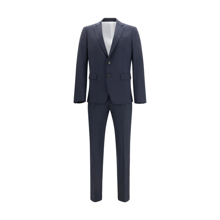 Suit Single-Breasted Wool-Blend Navy Blue