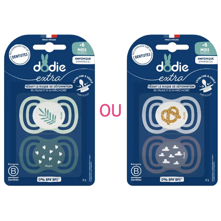 Extra - Anatomical Day/Night Pacifier - +6 months - Blue (Random Patterns) - F3