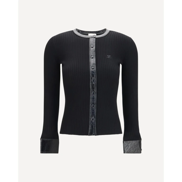 Vinyl and knit Cardigan Female M