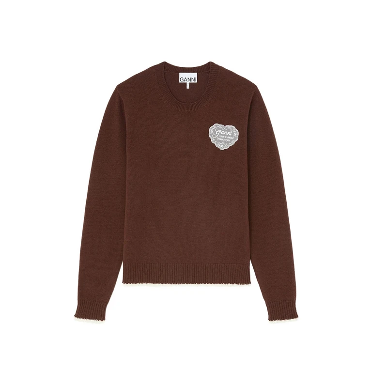 Logo-patch Crochet-trim Sweater