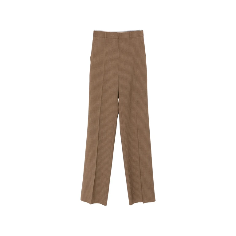 Stripe-pattern Straight-leg Trousers