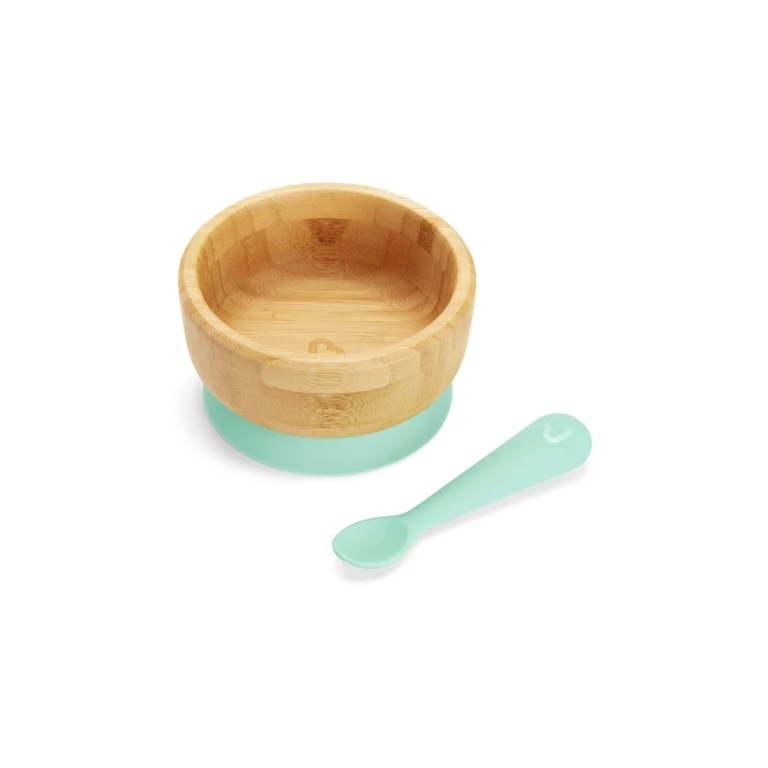 Bambou Suction Bowl & Spoon Set of Cutlery for Babies 6 Months+