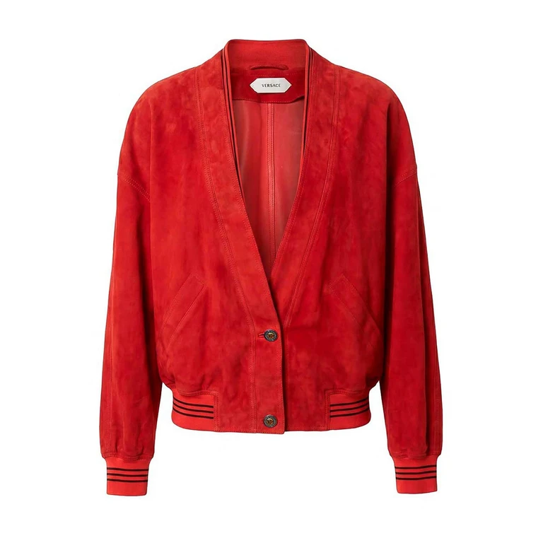 Versace Blouson En Cuir - Rouge (10253751A183801RG50)