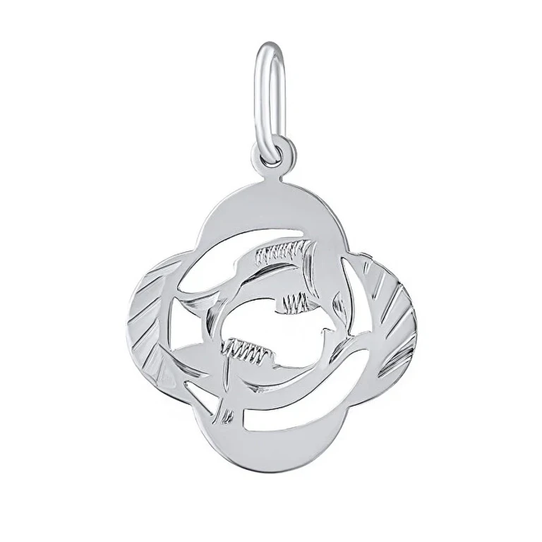 Silver Zodiac Sign Pendant Pisces - Quadrifoglio Silvegob10281S03
