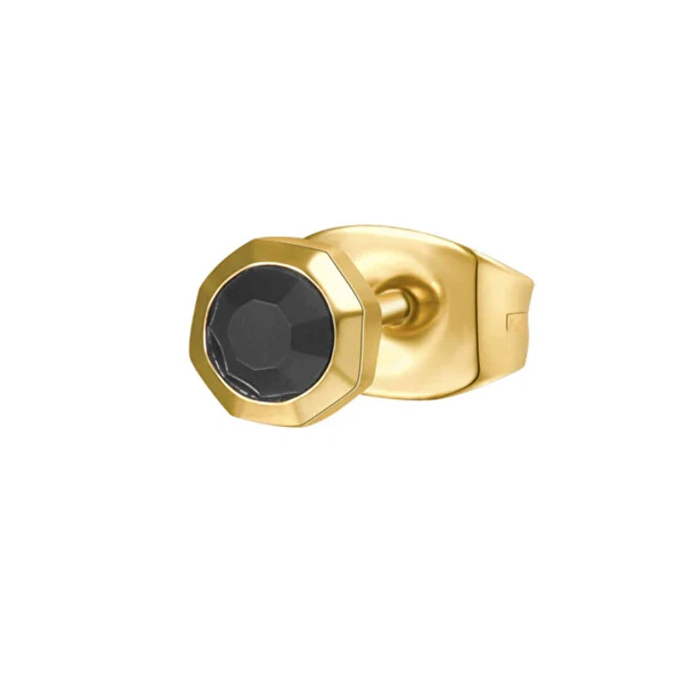 Single Gold Earrings with Crystal Ink BIK26