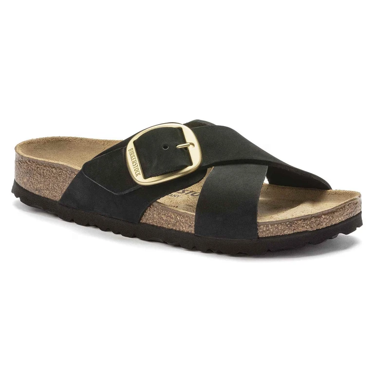 Women's Siena Big Buckle Black Sandals