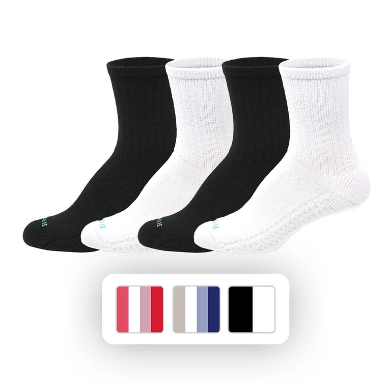 Women's 4-Pack Retro Stripe Sock - BLACK/WHITE PACK ONE SIZE:- Black/White