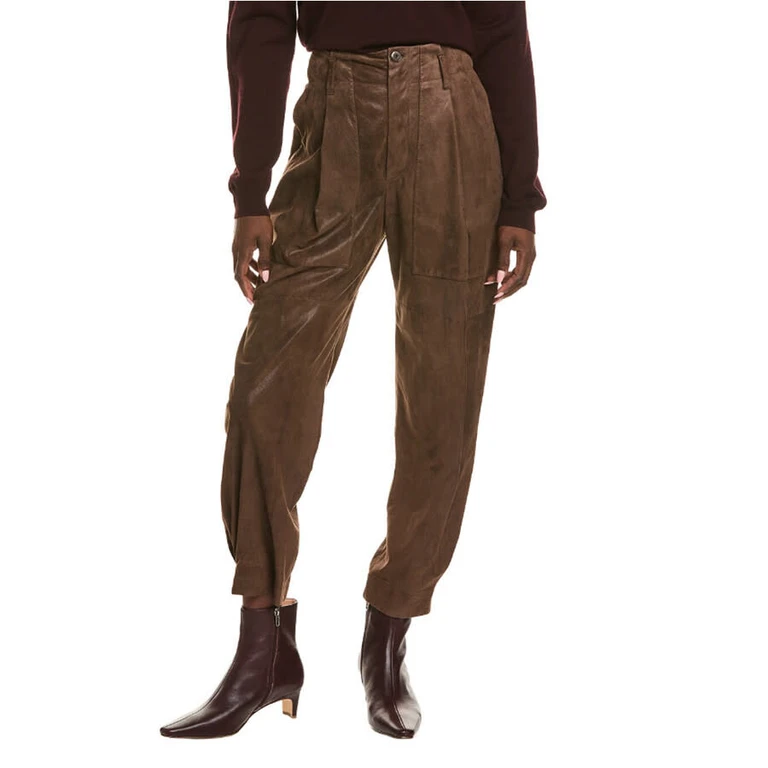Wobrown Leather Relaxed Trousers