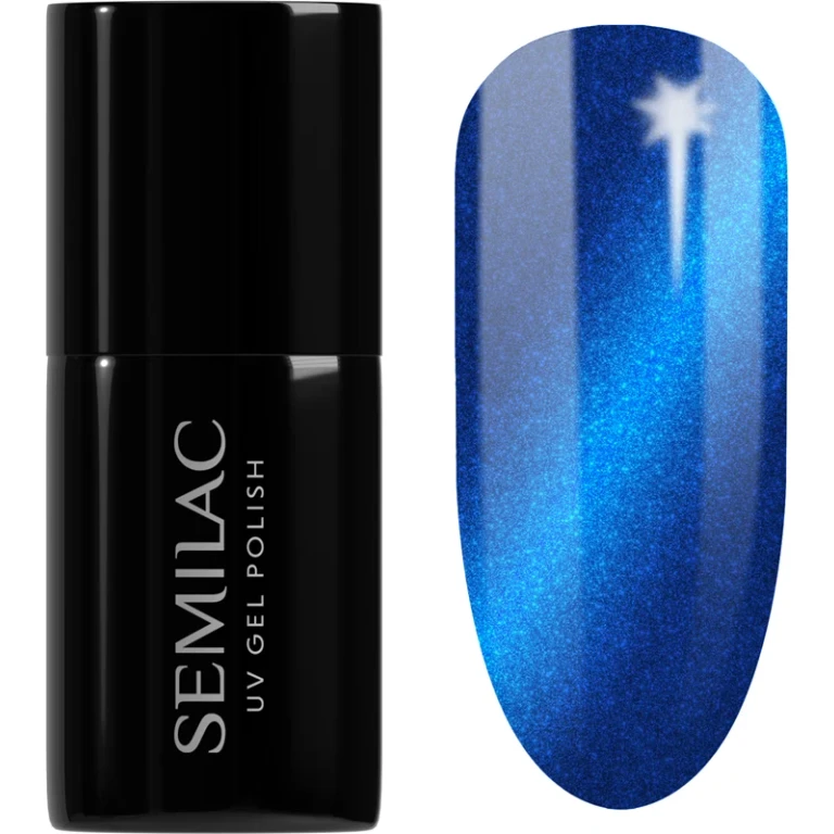 UV Hybrid Silk Effect Gel Nail Polish with UV/LED Lamp Color 466 Blue Silk Pyjamas 7 ml