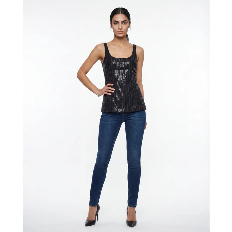 Anthracite Sequin Tank Top