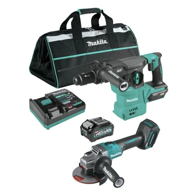 40V max XGT Brushless Lithium-Ion 1‑3/16 in. Cordless SDS‑Plus Rotary Hammer and 4‑1/2 in./5 in. Angle Grinder Kit Virtual Bundle (4 Ah)
