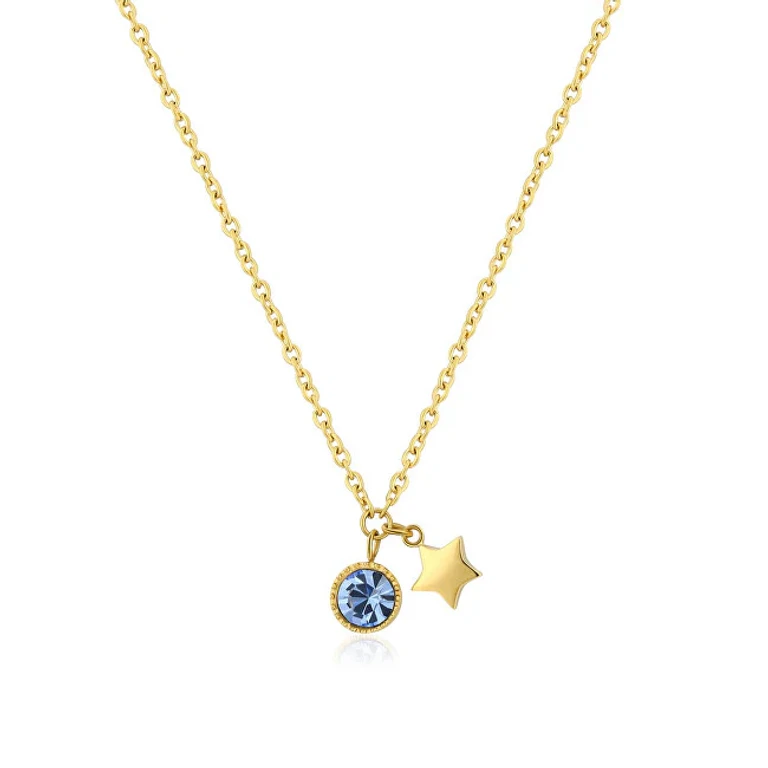 Necklace with Crystal Star Gold Plated Lucky Light Skt24