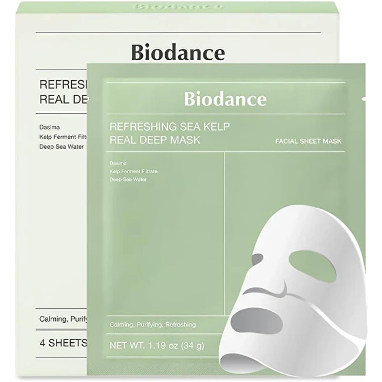 Soothing Face Mask with Refreshing Marine Algae (Real Deep Mask) 4 Pieces