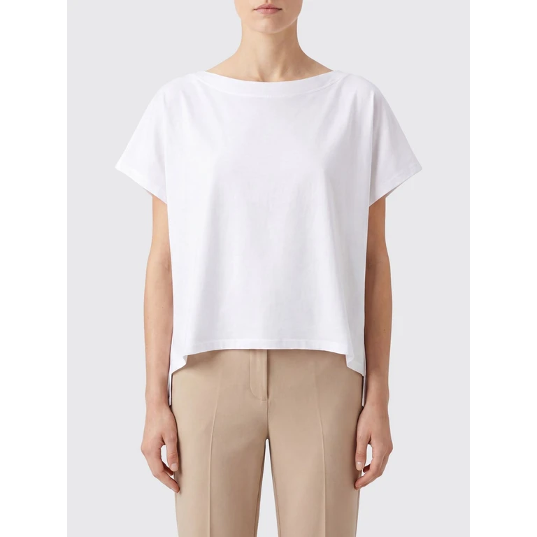Pure Cotton Crew Neck T-Shirt with Short Sleeves and Dropped Shoulders (L6SW64A01-0)
