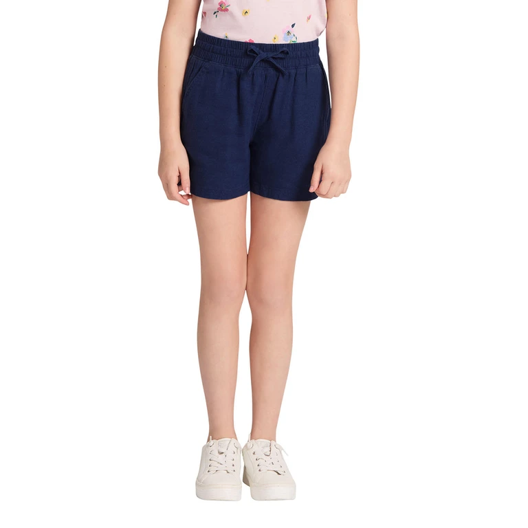 Girls Pull On Short Navy M 7/8:- Navy, M 7/8