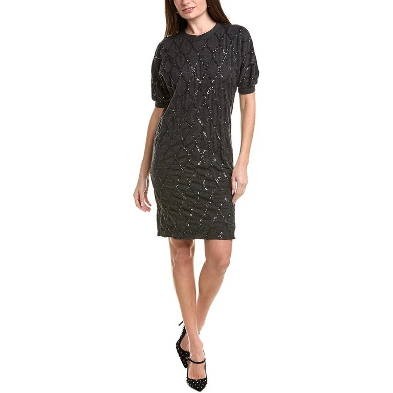 Anthracite Sequin Embellished Dress