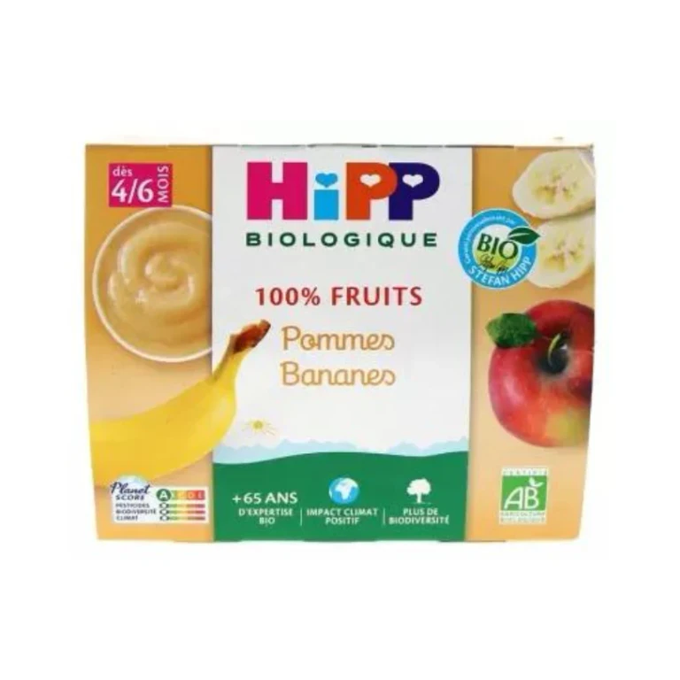 100% Fruit - Apples Bananas - From 4/6 Months - ORGANIC 4X100G