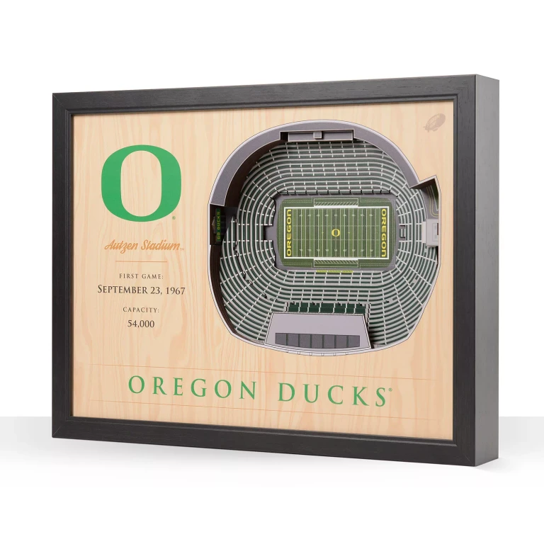 Oregon Ducks 25-Layer Football Stadium View 3D Wall Art