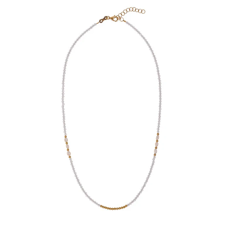 Sparkling Necklace With Zircons And Pearls Al4812.01.000