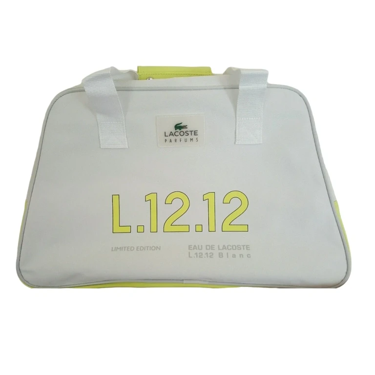 L.12.12 Blanc Women's Travel and Gym Bag in White Polyester 48x18x30 cm