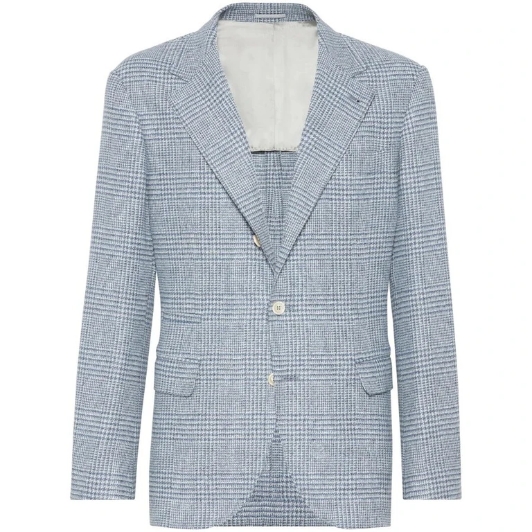 Celeste Wool Silk Blend Checked Blazer