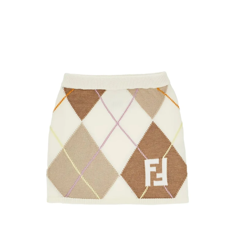 Skirt Wool "Ff Argyle Knit"