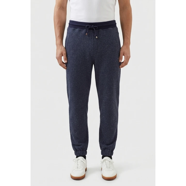 Dark Blue Cotton Blend Joggers