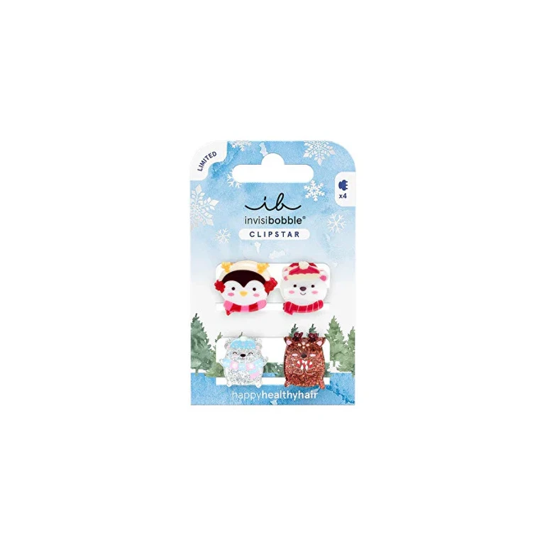 Clipstar Kids Cozy Snowy Friends Hair Clip 4 Pieces