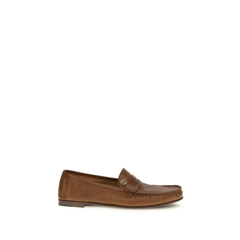 Leather Loafers Rovere-Gold