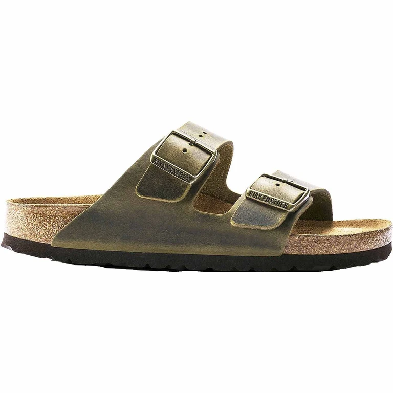 Arizona Soft Footbed Oiled Leather Jade Sandals