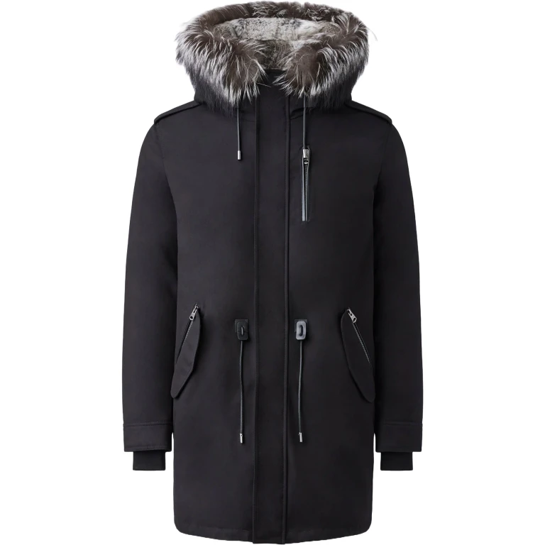 Moritz Rabbit Fur-Lined Twill Parka With Removable Silver Fox Fur Trim - Men's