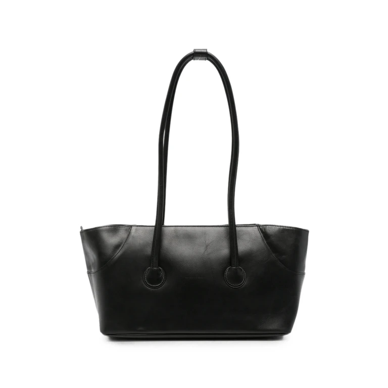 Zip-top Leather Shoulder Bag