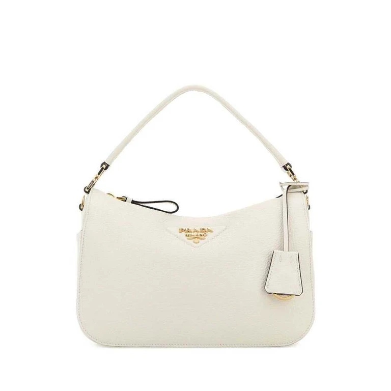 Leather Shoulder Bag â White