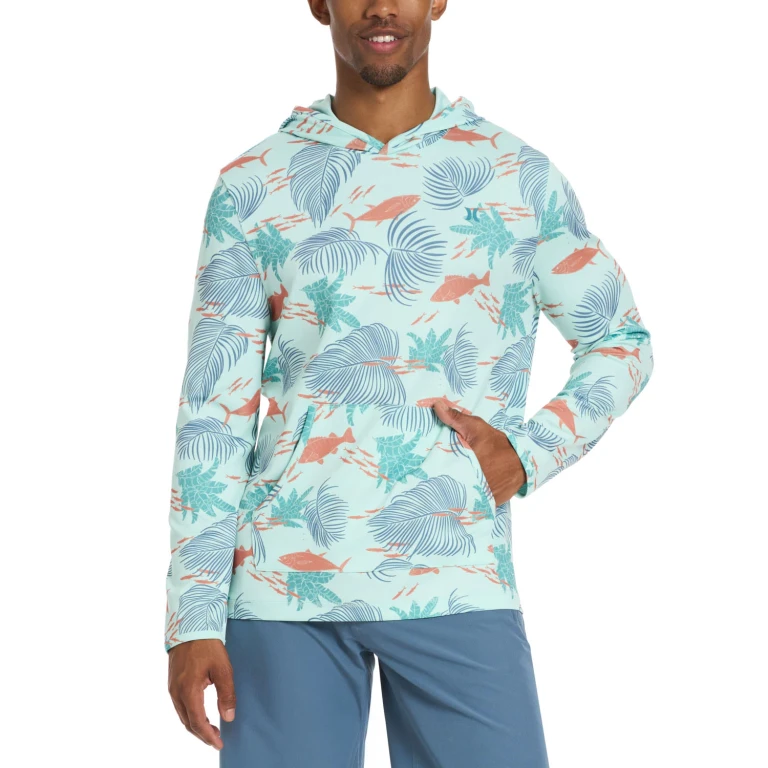 Men's Mesh Hooded Uv Tee Light Blue S:- Light Blue, S