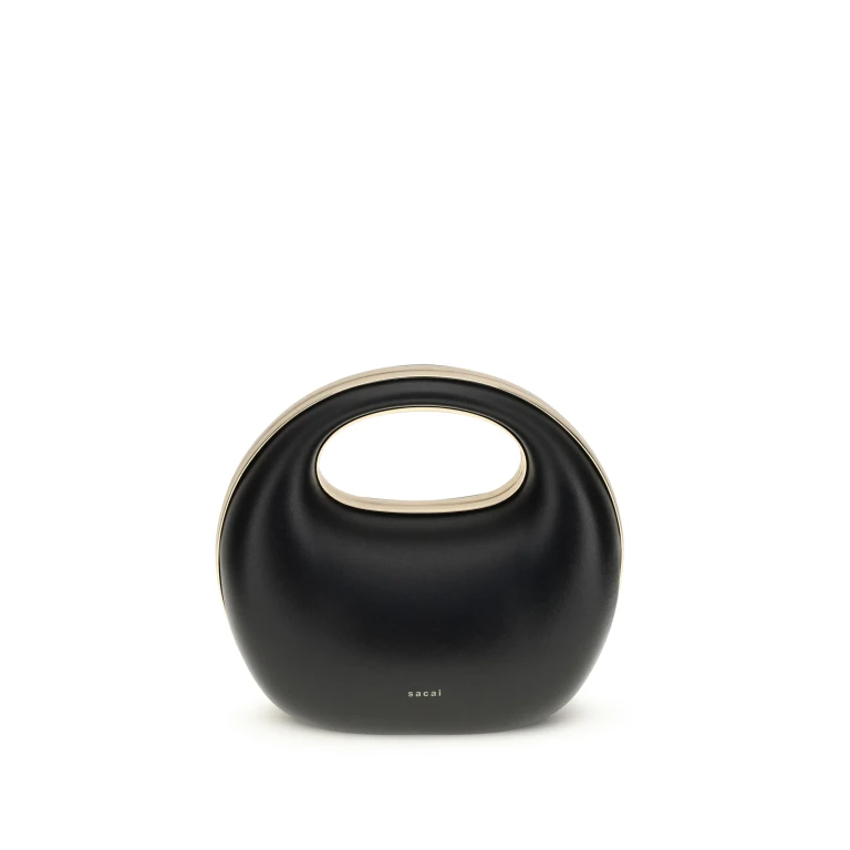 Rigid Handbag Black Calf Leather