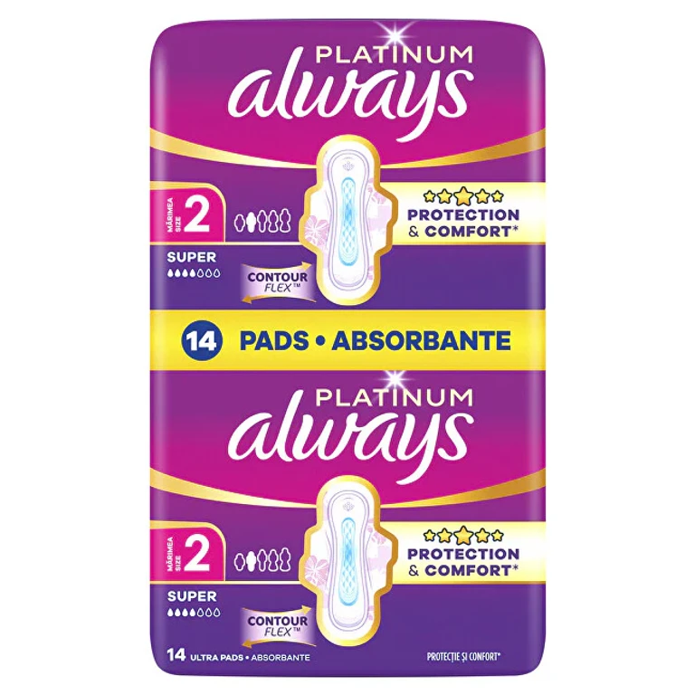 Platinum Super Size 2 sanitary pads 14 pcs