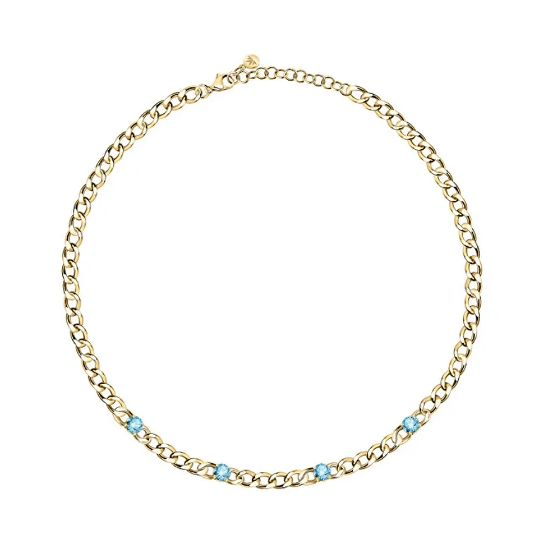 Enchanting Golden Necklace With Crystals Poetica Sauz04
