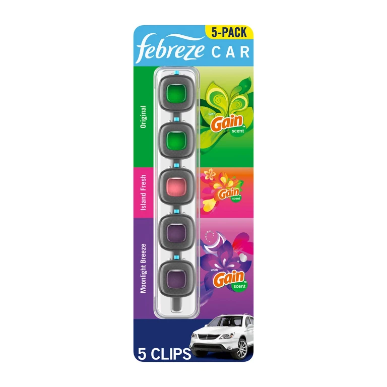 Car Air Freshener Vent Clips, Gain Mixed Scent, 5 ct.