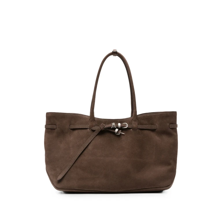Buckle-detail Suede Tote Bag