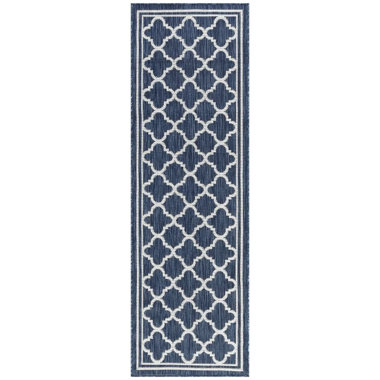Shaila 3 x 10 Navy Blue Indoor-Outdoor Area Rug